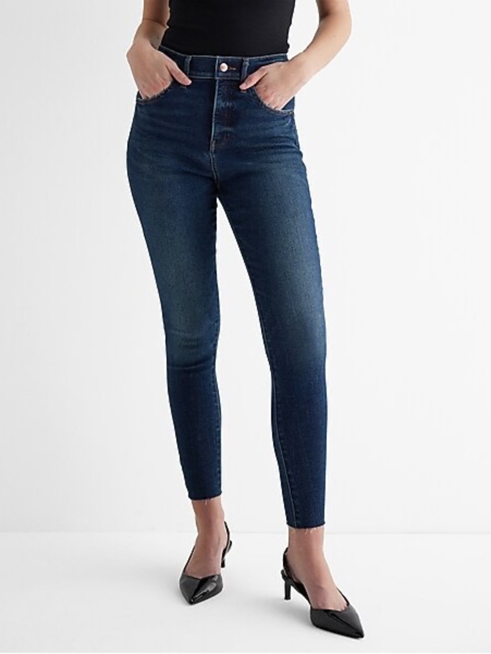 Size 2 Short Express Skinny Jeans - Dark Wash (ABBA)